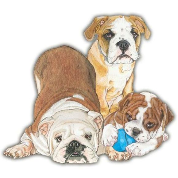 Bulldog Magnet Wooden-PSQ-MG536 - Picture 1 of 1